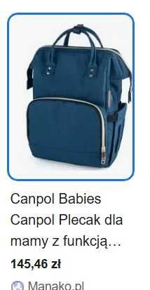 Plecak torba dla mamy do wózka dla niemowlaka wyprawka canpol babies organizer