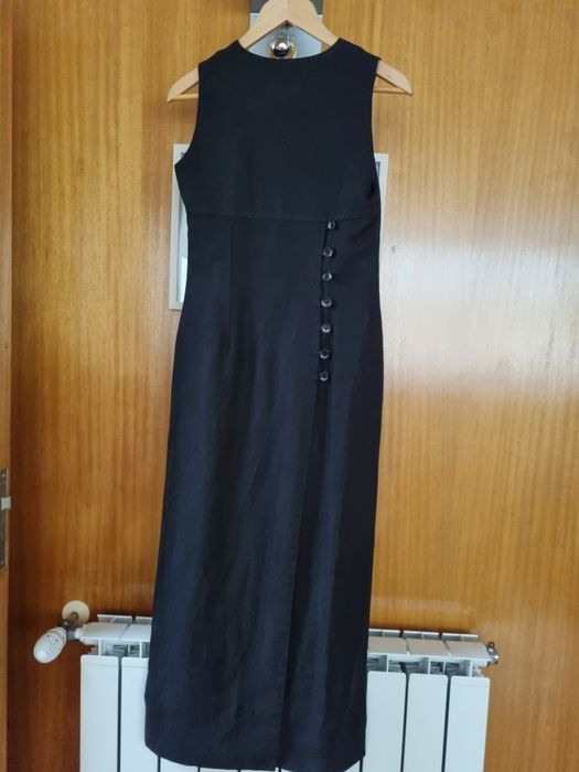 Vestido maxi preto Alain Manoukian