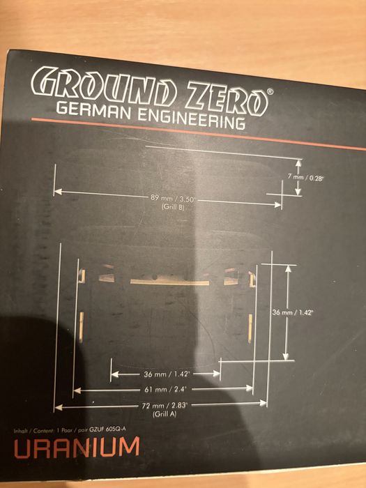 СЧ-Середні частотний динамік Ground Zero GZUF 60SQ-A (1 шт)