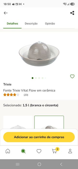 Bebedouro Fonte de água para gato Trixie Vital Flow