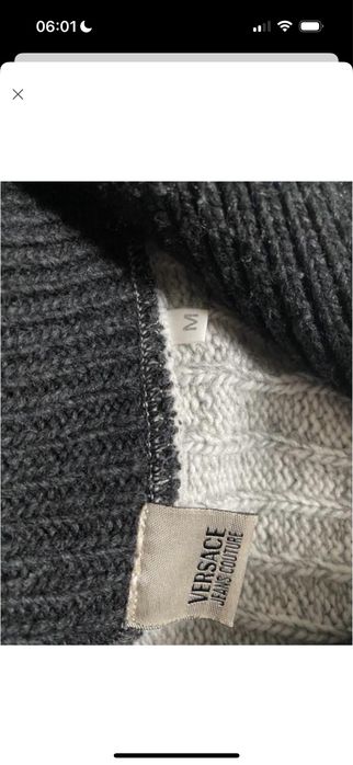 Шикарний чоловічий сірий светр із блискавкою на горлі Versace