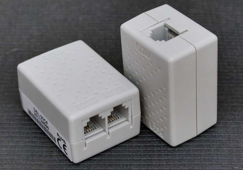 3 ADSL-сплиттера + кабели RJ11 1,8 м