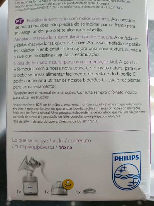 Bomba tira-leite manual Philips Avent SCF330 + OFERTA de adaptador