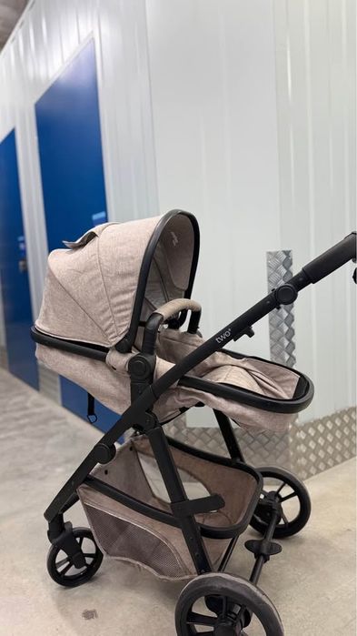 Carrinho de Bebé Asalvo Two+ 2 Beige | Alcofa + Cadeira + Capa de Chuva