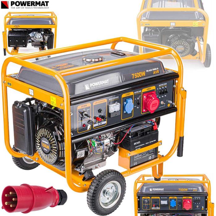 POWERMAT Agregat Prądotwórczy Benzyna 7500W 230V/400V AVR PM1142
