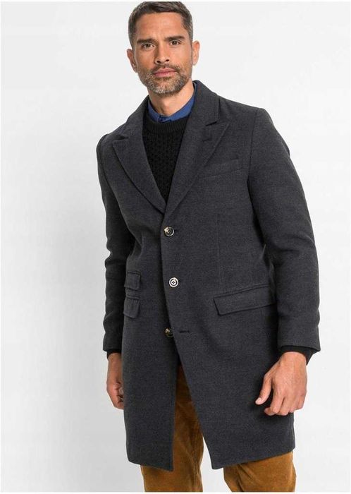 PŁASZCZ MĘSKI STALOWY dla dużego Pana- roz. 66\3XL marki B.P.C