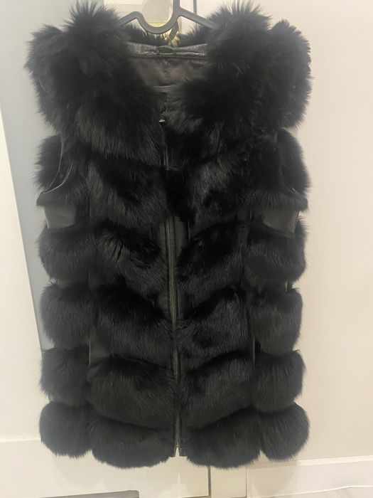 Kamizelka z lisa Skórzana