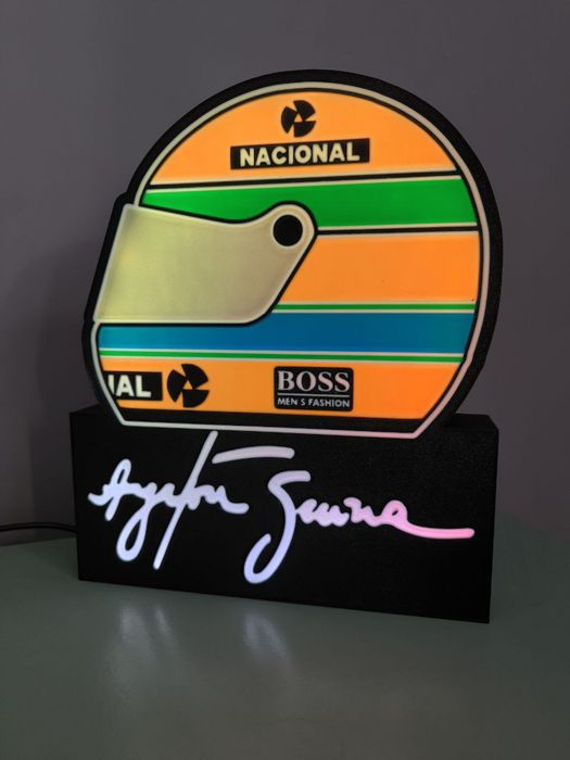 Capacete Ayrton Senna led RGB