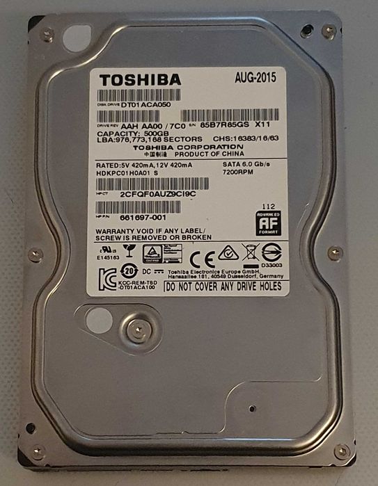 Dysk Toshiba 500GB, 3.5", SATA III, 7200 RPM