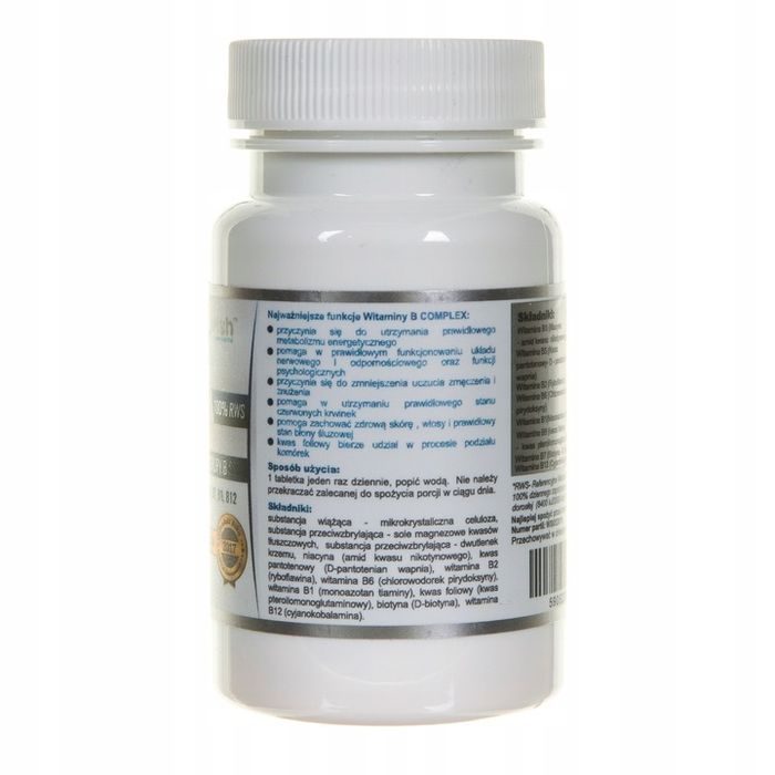 witamina b complex b1 b2 b3 b5 b6 b7 b9 b12 120szt