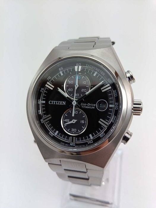 Титановые мужские часы Citizen Eco-Drive CA7090-52E, сапфир, хронограф