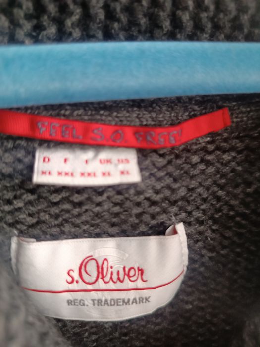 Sweter męski S.Oliver -XL-ciemny szary Bdb