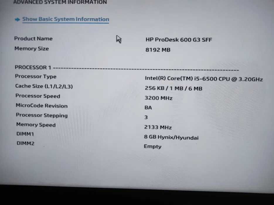 HP ProDesk 600 G3 SFF + HP P223 23"