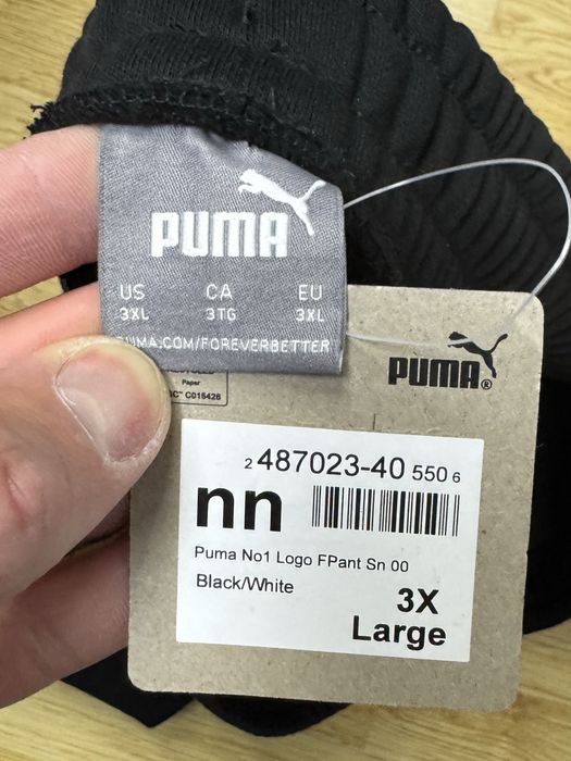 Puma штаны 3XL размер спортивные на флисе на манжетах черные