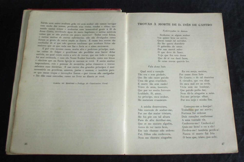 Livro Antologia da Literatura Portuguesa Helena Lousada 1954