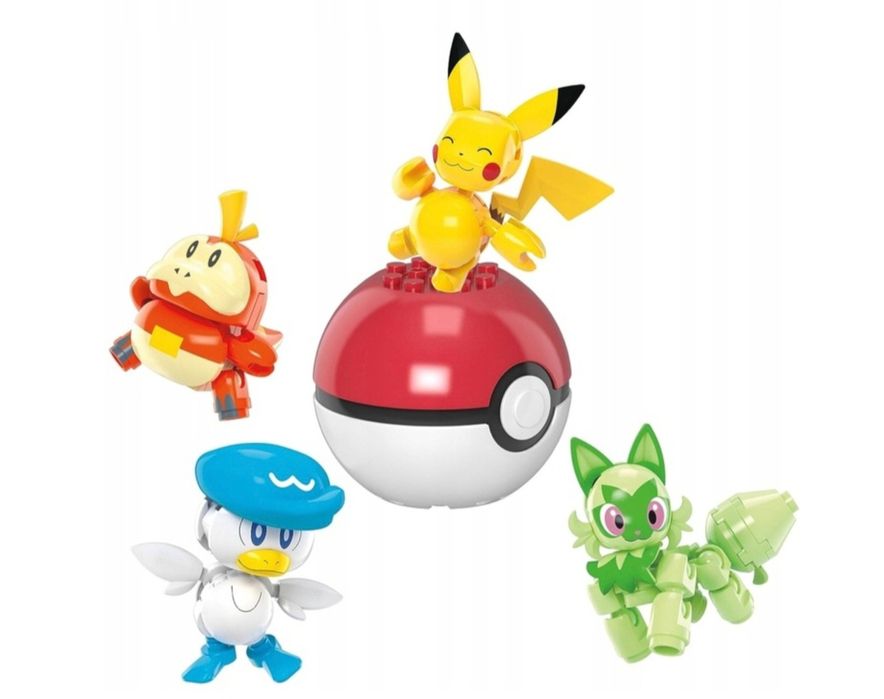Pokemon MEGA CONSTRUX Klocki 4 Pokemony + POKEBALL