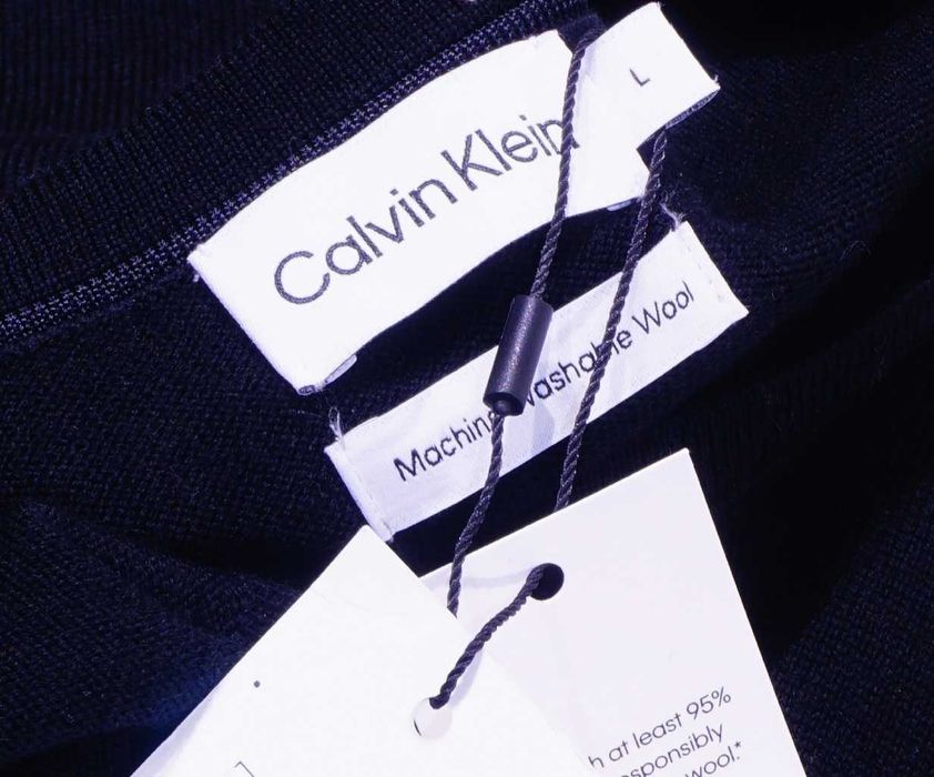 CALVIN KLEIN sweter L 100% merino czarny CK Premium Line Cena Producenta: € 270