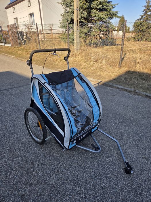 Przyczepka rowerowa dla dzieci 2 osobowa