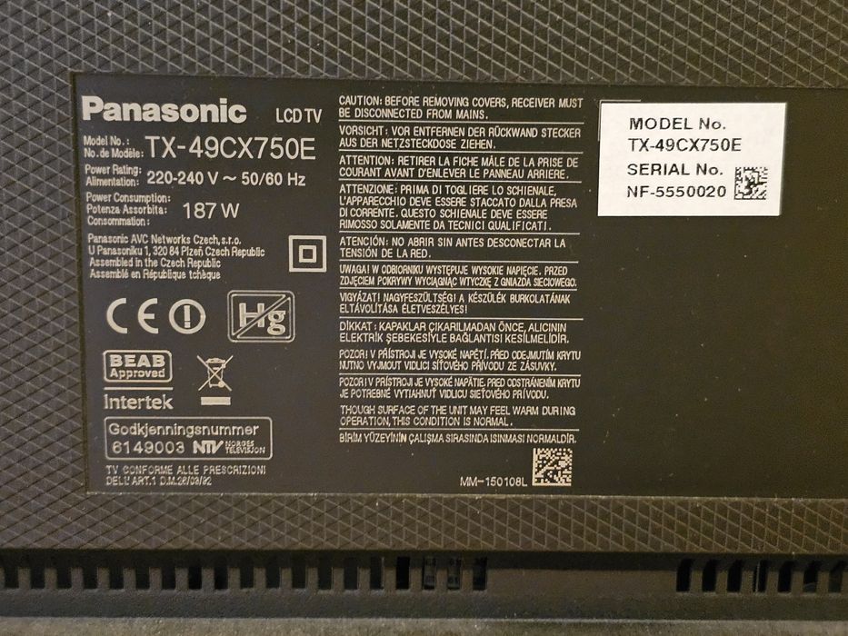 Tv Panasonic led 49 cali