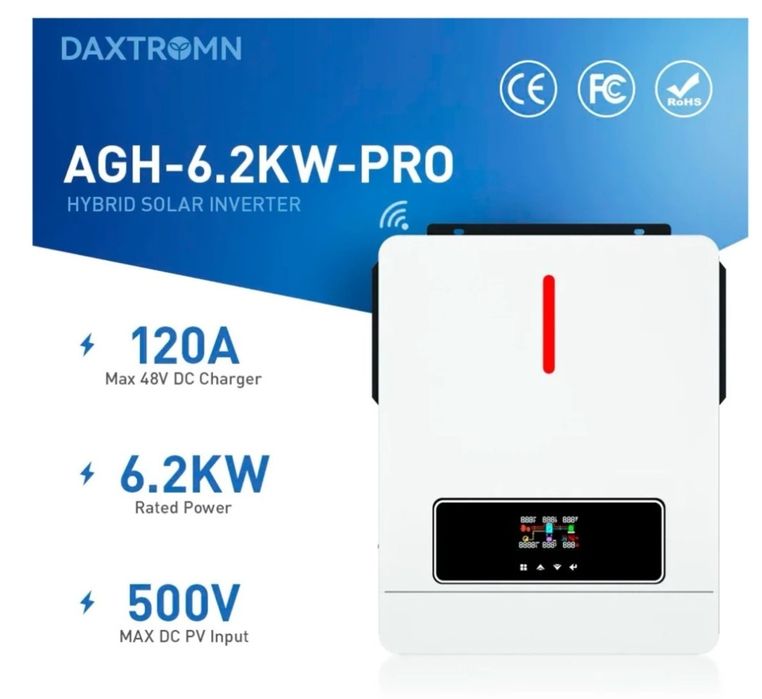 Інвертор гібридний  Daxtromn AGH-6.2KW, 48 В, 120 А, 6200 Вт