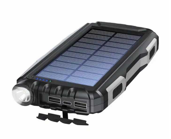 Powerbank Solar 20.000mAh + Lanterna e 2 USB Bateria/Carregador Telemóvel