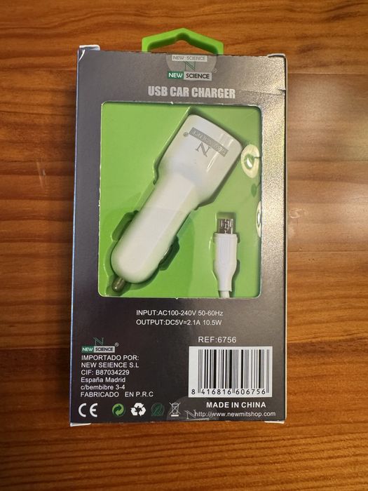 NEW SCIENCE Cargador Coche Micro USB 2USB 2.1A car