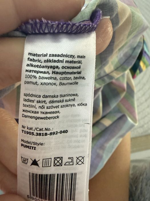 Spodnica midi 40 Tatuum w kolorowe paski idealny stan bawelna