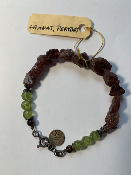 Bransoletka perydot i granat