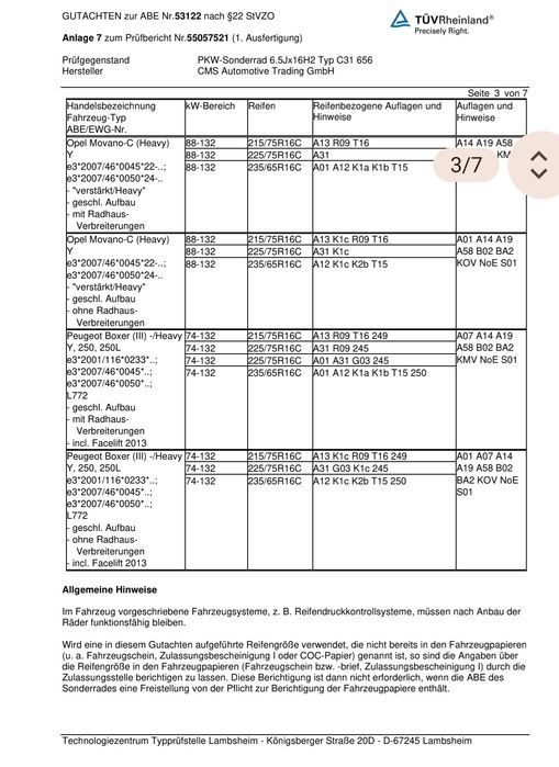 Jantes Autocaravana máx carga 1350kgs/jante 16" homologadas e certificadas TÜV