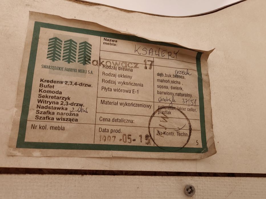 Komoda z nadstawką, witryna Ksawery meble swarzędzkie