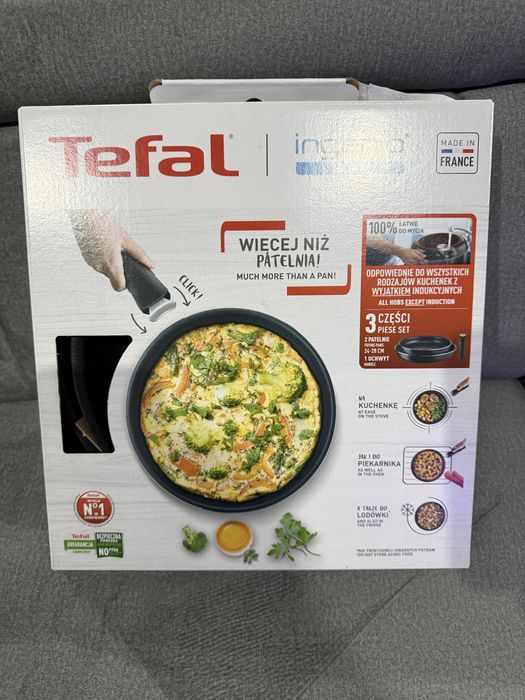 Zestaw patelni TEFAL Ingenio 24/28cm z odczepianą rączką. NOWE