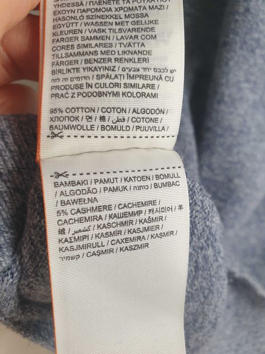 Niebieski szary sweter bawełniany kaszmir Superdry L