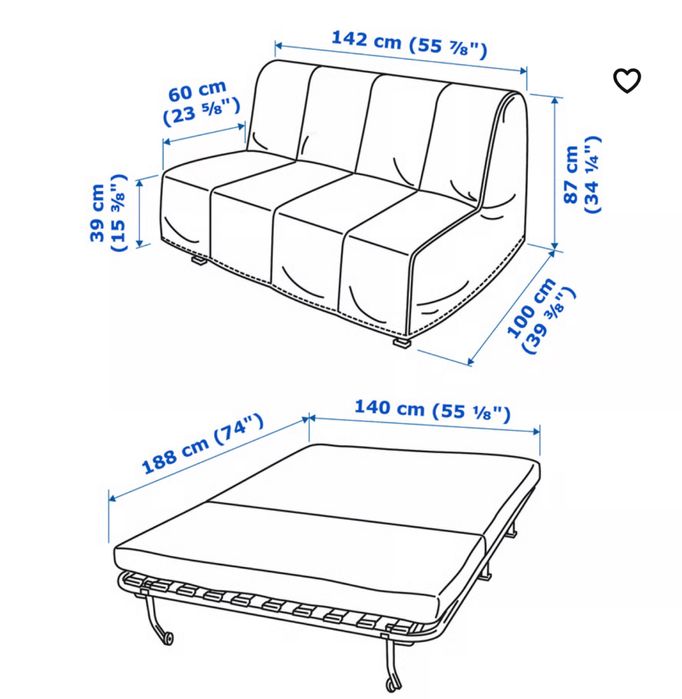 Sofa cama LYCKSELE HÄVET sofá-cama 2 lugares...
