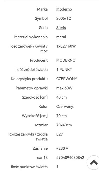 Lampa sufitowa Moderno Sferis- 2 szt.