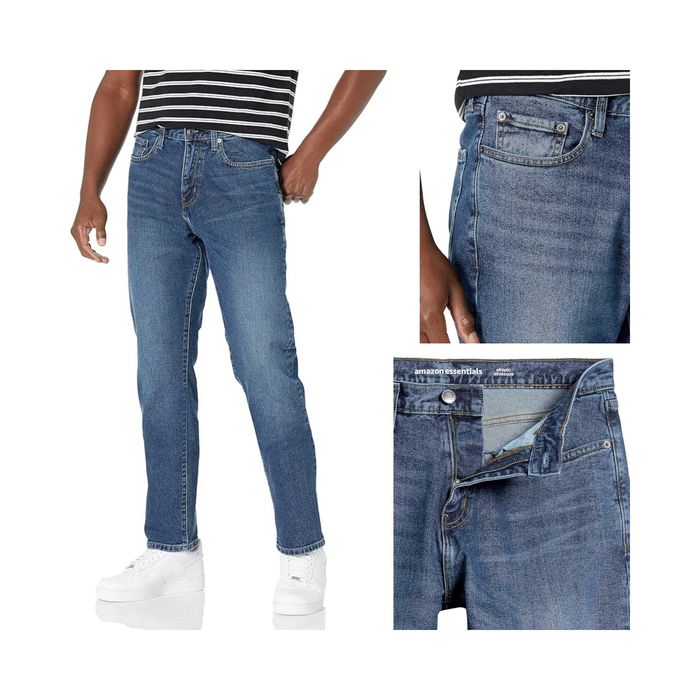 AMAZON ESSENTIALS Jeansy Męskie Athletic Fit Blue 36/31 Bawełniane
