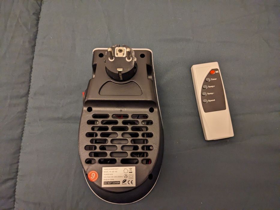 Aquecedor de tomada c/comando, 500w