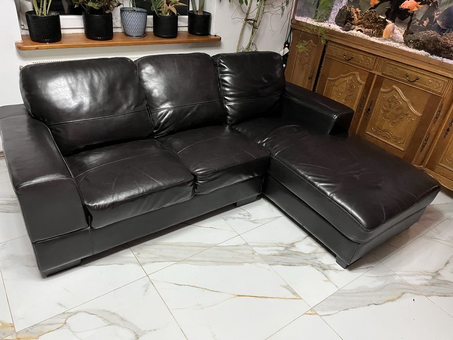 Kanapa narożna skóra naturalna