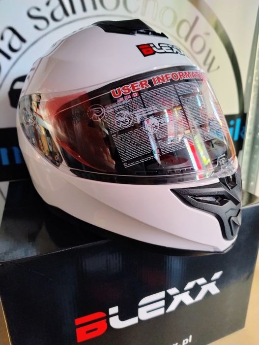 Kask Zamknięty z blendą BLEXX MD-820 biały rozmiar XXL Homologacja