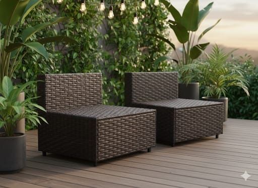 2 fotele rattanowe zestaw mebli + poduszki 319752