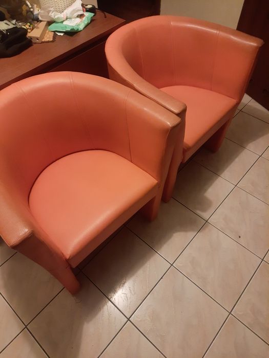 Fotele eko skóra pomarańcz 2szt.