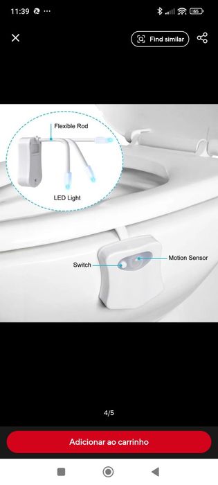 Luz sanita com sensor