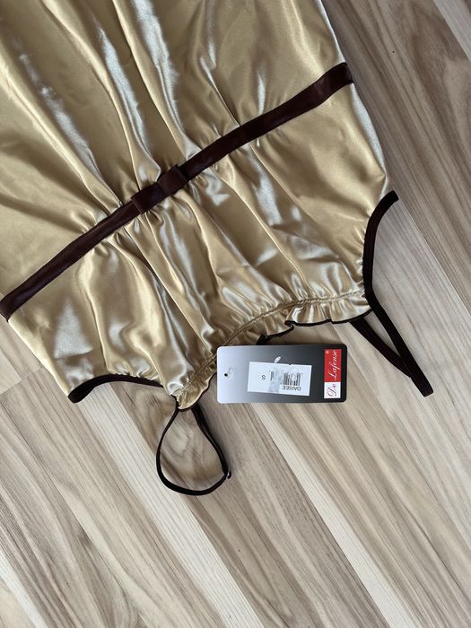 Koszula nocna damska złota nowa S