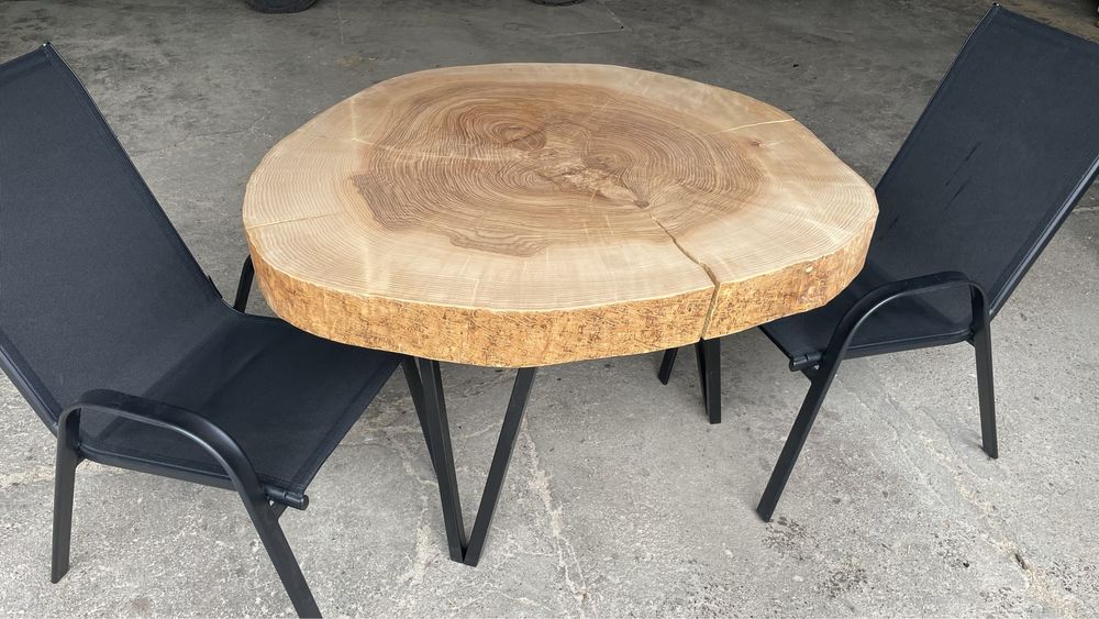 Stół okrągly, monolit jesionowy 120 cm