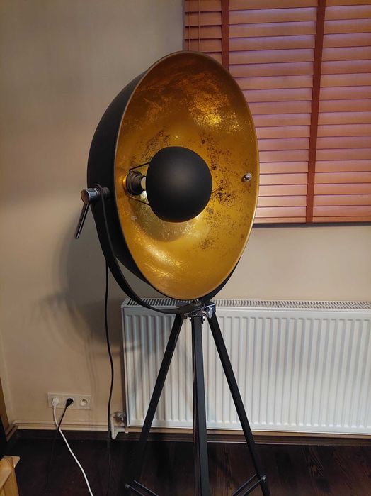 Lampa podłogowa industrial Studio czarno złota
