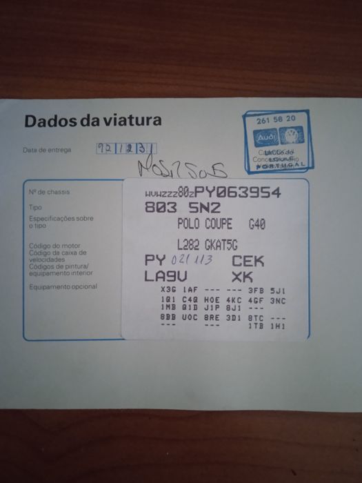 Vw Polo G40-Para restauro