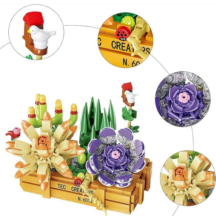 АКЦІЯ! Конструктор 6012 Сукуленти, квіти, 401 деталь