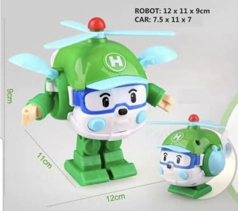 6 pcs Robocar Poli Grandes (Portes Incluidos)