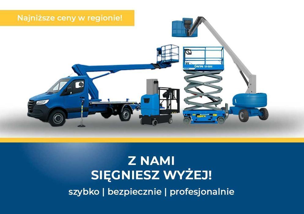 Wynajem Podnośnik koszowy Zwyżka wynajem podnośników koszowych zwyżki