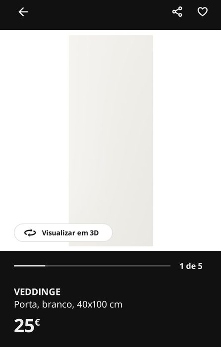 Porta para armário de cozinha Ikea Veddinge
