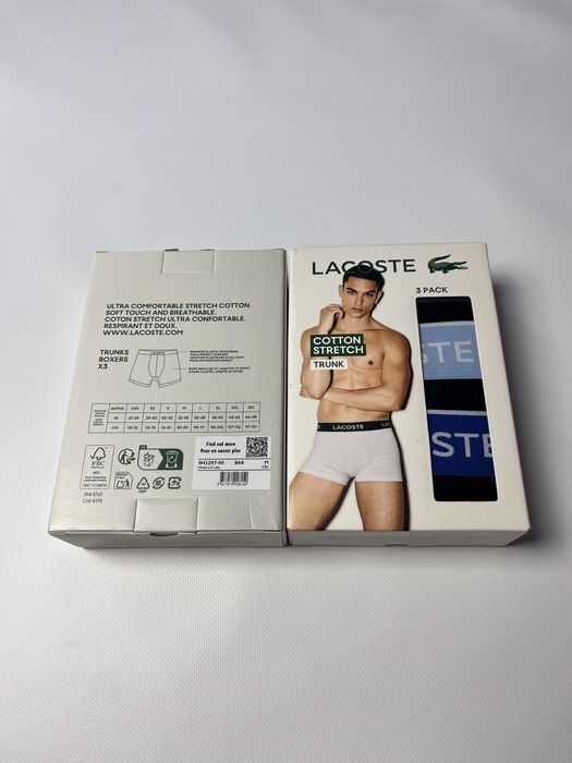 Оригінал! Чоловічі боксери Lacoste Cotton Stretch (3 пари)
